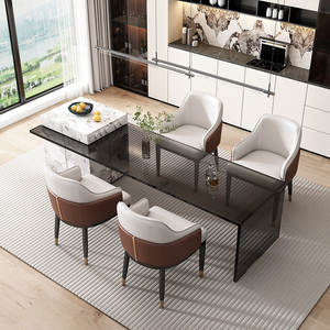 モダンなイタリアンライトラグジュアリーダイニングチェア、メタルフレーム、ソフトな張り地、家庭用家具、レストラン、ホテル、会議用 - Product Image 4