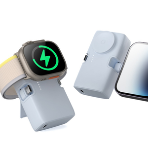 Banque d'alimentation sans fil 4 en 1 de taille poche 5000mah pour iWatch batterie sac à dos éclairage à insertion directe et port USB C pour la plupart des téléphones - Product Image 1