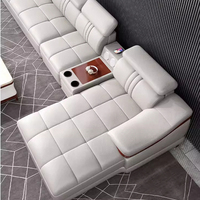 Ensemble de canapés en cuir en forme de U pour salon de luxe, design moderne, canapé modulaire multifonctionnel