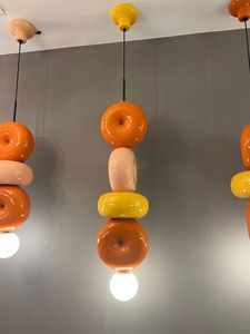 Contemporary Ceramic Multicolored Pendant Lamp With Novelty Shade <b>LED</b> Wall <b>Light</b> <b>For</b> Living <b>Room</b> - Product Image 3
