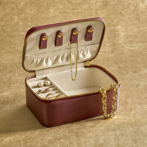 Estuches de joyería de viaje de calidad superior LOGOTIPO personalizado de cuero Organizador de almacenamiento de joyería portátil Estuche de viaje de cuero - Product Image 1