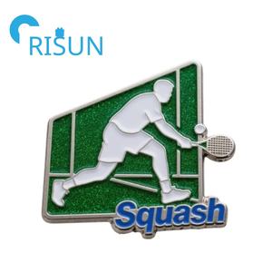 Factory Metal Squash Ball Enamel Brooch Lapel Pin Squash Rackets Pins Custom Logo Racquetball Squash Sports Enamel Pin Badge - Product Image 4