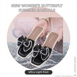 2025 New Hot Selling Women's Flat <b>Sandals</b> <b>Summer</b> Butterfly Slipper with Anti-Slip PVC Sole Light Weight Fashion Trend Square Toe - Product Image 2