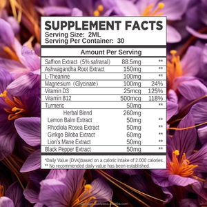 Gotas Líquidas de Azafrán Liposomal al por Mayor OEM con Extracto de Raíz de Ashwagandha que Ayuda a Equilibrar el Estado de Ánimo Diario de la Mujer - Product Image 6