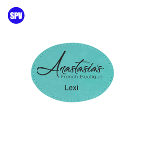 3 1/2 "X 2 1/2" Parches <span class=keywords><strong>de</strong></span> polipiel láser ovalados con adhesivo - Product Image 4