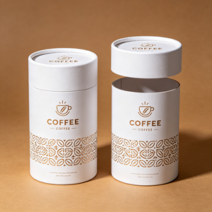 Biodegradable Round <b>Cardboard</b> Tube With Display Window Custom Design <b>Box</b> For Coffee Bean Daily <b>Storage</b> - Product Image 5