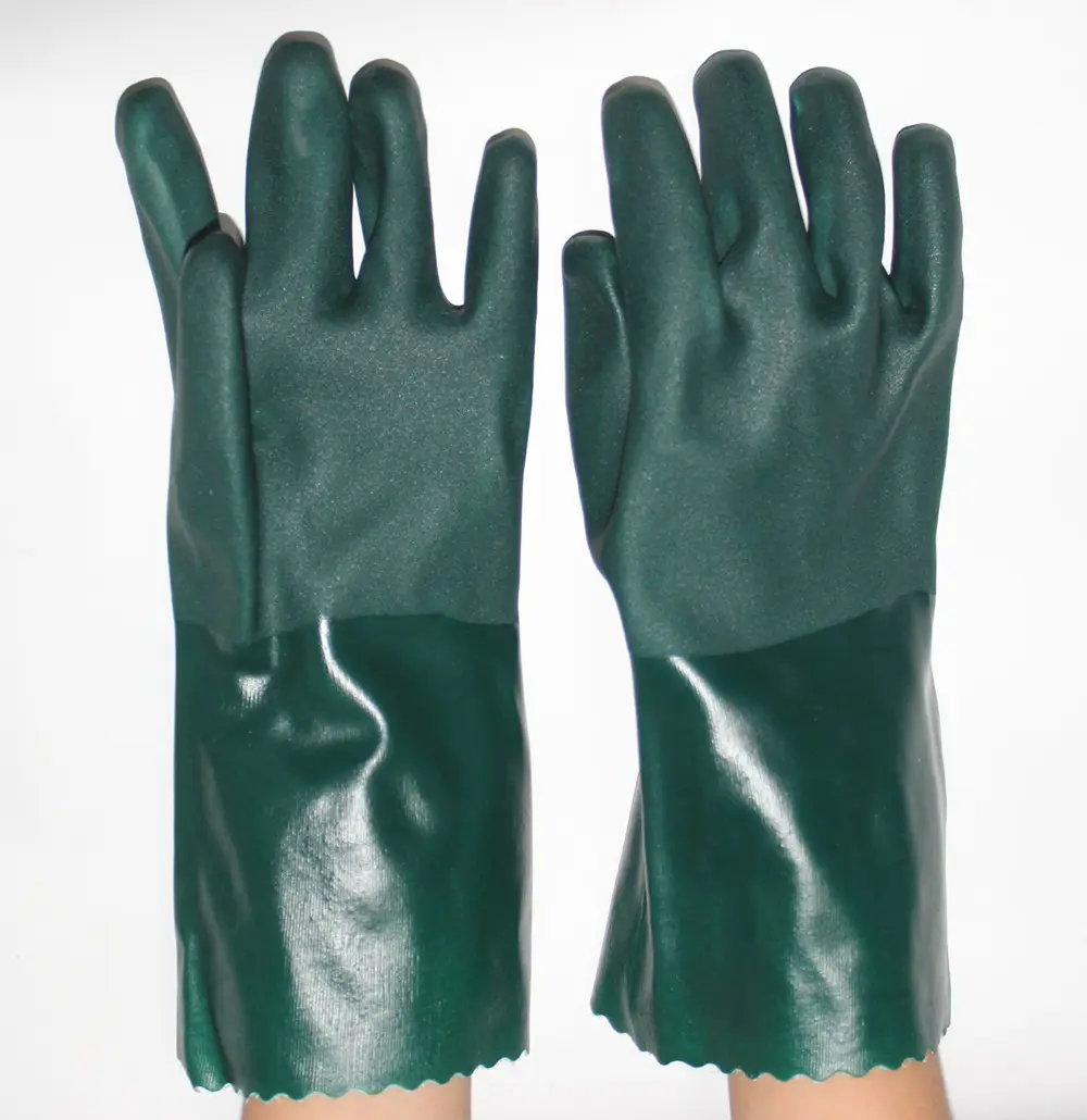 Suncend Lange Pijp Katoen/Poly Katoen Gevoerde Pvc Handschoen Voor Werken