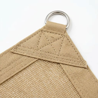 Voile d'ombrage rectangulaire beige en HDPE avec anneaux en D renforcés pour la protection solaire des patios, pergolas et terrasses