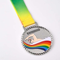 Trophées, médailles et plaques sportives personnalisées en métal argenté et laiton avec logo gravé et design 3D pour la natation, la boxe et le football