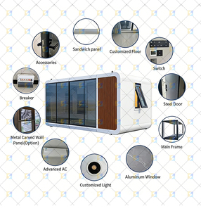 40ft Luxury Apple Cabin Prefabricated House Space Pod Modern Living Villa with 2 Bedrooms Kitchen and Bathroom Modular Home - Product Image 6