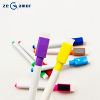 Zeamor Marqueur humide effaçable promotionnel avec logo personnalisé Essuyer à sec Pointe fine Stylo tableau blanc magnétique