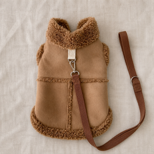 Ropa para Perros de Color Marrón en Oferta, Chaqueta para Perros al por Mayor, Ropa de Invierno, Abrigo Cálido para Perros con Cuello de Piel - Product Image 5
