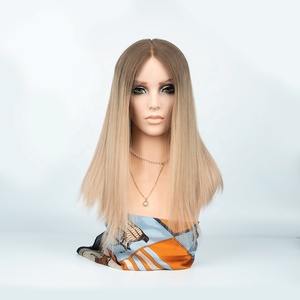 Peluca Kosher Judía de Cabello Humano Europeo Directo de Fábrica, con Frente de Encaje, Parte Libre, Base de Piel, Rubio Ombre, Aspecto Natural, En Stock - Product Image 5