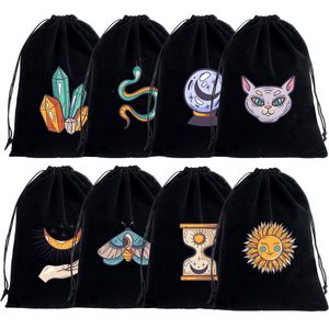 Bolsa Protectora de Terciopelo para Cartas 2025 con Diseño Estampado, Reciclable, con Cordón, para Juegos de Mesa, Dados, Cartas de Tarot - Product Image 1