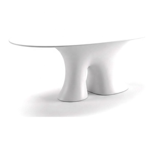 <b>White</b> Large <b>Dining</b> <b>Table</b> Modern Fiberglass Round <b>Dining</b> Room <b>Table</b> for Home Hotel - Product Image 1