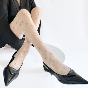 Star Patterned Pantyhose 20D Sheer Thin Blue And White Stars Four Seasons Wear - Product Image 3