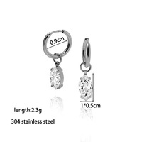 Boucles d'oreilles créoles pour femmes en acier inoxydable anti-ternissement, motif goutte d'eau, plaqué or, style géométrique, bijoux tendance