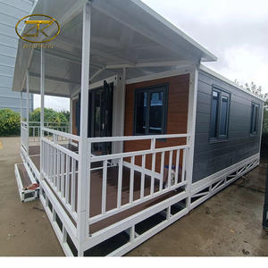 豪华便携式厕所中国大20英尺工业预制别墅小房子，带阳台和客厅 - Product Image 6