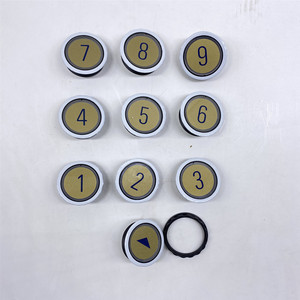   Bouton d'ascenseur rond 35 mm type D à trois broches avec lumière verte, accessoire d'ascenseur - Product Image 4
