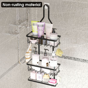 חדר אמבטיה להשתמש ללא אגרוף ללא תשלום קיר תלוי מקלחת caddy מתלה מדף אחסון מעל אמבטיה מקלחות ראש סביב פינה - Product Image 2