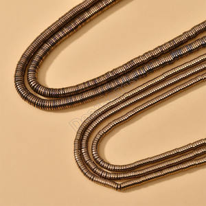 Rondelle Heishi perles de <span class=keywords><strong>pierre</strong></span> d'<span class=keywords><strong>hématite</strong></span> noir or argent, perles d'<span class=keywords><strong>hématite</strong></span> plaquées or rose de 1mm 2mm 3mm 4mm pour la fabrication de bijoux - Product Image 4