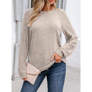 2025 2025 femmes automne/hiver tenues à manches longues hauts et chandails respirant décontracté col rond vêtements - Product Image 4