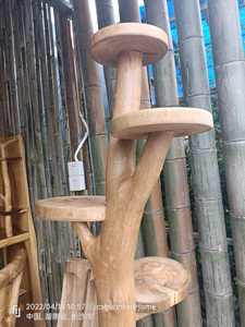 Vente en gros de chat mignon condo meubles en bois de pin Kratzbaum griffoir Cattree arbre tour maison cadre d'escalade - Product Image 4