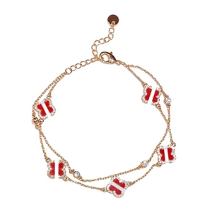 Elegante y Versátil Brazalete de Doble Capa con Micro Pavé de Circones y Trébol de Cuatro Hojas, Joyería de Mano de Lujo Ligero y Alta Gama para <span class=keywords><strong>Mujer</strong></span> - Product Image 5