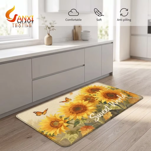 Meistverkaufte Neue Getuftete Blumenmuster PU-Flanell-Matten mit Gummirückseite für Ihren Eingangsbereich Saugfähig Rutschfest Direkt vom Hersteller - Product Image 1