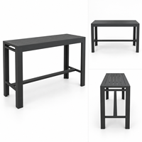Ensemble de table et chaises de bar en aluminium pour extérieur, mobilier moderne de hauteur de comptoir pour patio avec coussins pour hôtel et restaurant
