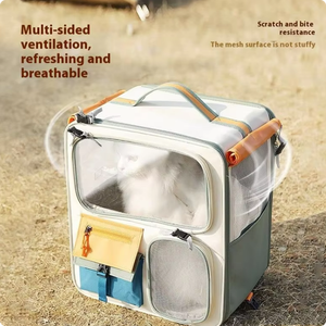 Harnais pour animaux de compagnie réglable multi-équipements - Combinaison chariot de courses et sac à dos avec filet résistant aux griffes - Product Image 4