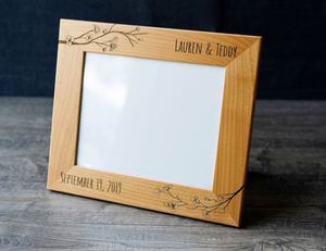 Supplier Personalized Engraved <b>Wood</b> <b>Picture</b> <b>Frame</b>, Custom Names & Date Photo Holder, Unique Gift for Weddings & Birthdays - Product Image 2