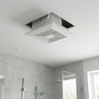Ventilateur d'extraction de salle de bain domestique facile à nettoyer avec grille en plastique 100 CFM, 4 pales, silencieux, pour plafond