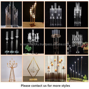 Candelabros de Cristal Transparente de 10 Brazos, Portavelas Cortos y Lisos para Decoración de Mesa en Bodas, Eventos y el Hogar, para el Día de San Valentín - Product Image 5