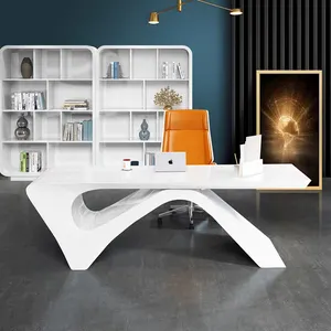 High-End Werkstations Manager Directeur Schrijftafel Commerciële Kantoormeubilair Werktafel Luxe Gelakte Executive Tafel