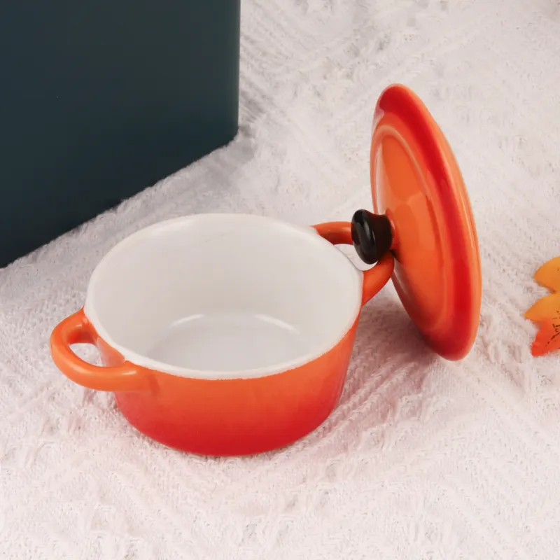 Customization Color porcelain kitchen cookware mini ceramic casserole pot