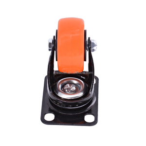 Roulettes industrielles pivotantes Midume Duty Orange 50 mm (2 pouces) en PVC avec <span class=keywords><strong>frein</strong></span> et support de 2 mm d'épaisseur pour meubles - Product Image 3