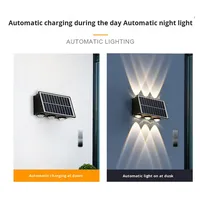 Éclairage solaire mural extérieur LED pour jardin et rue, corps en ABS, IP65 étanche, haute luminosité, détecteur de mouvement, CE