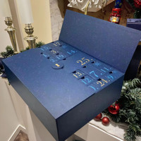 Calendrier de l'Avent Personnalisé en Carton de Luxe, Emballage Cadeau Vide pour Cosmétiques de Beauté avec Chaussettes, Compte à Rebours pour Boîte de Noël