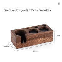Station de tamping à café en bois de noyer Kingze 58 mm, support pour porte-filtre à expresso, organisateur d'outils pour barista, pour la maison, le café ou le bar