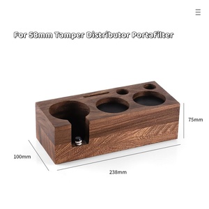 Estación de Apisonado de Café Kingze de 58 mm, Soporte para Portafiltro de Espresso de Madera de Nogal, Organizador de Herramientas para Barista, para Uso <span class=keywords><strong>en</strong></span> Casa, Cafetería o Bar - Product Image 5