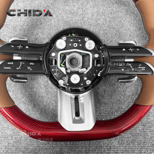 Volante Deportivo de Fibra de Carbono Roja Estilo Libélula, Compatible con <span class=keywords><strong>Mercedes</strong></span> <span class=keywords><strong>Benz</strong></span> W177 W176 W205 W211 W212 C207 W213 S213 G63 - Product Image 5