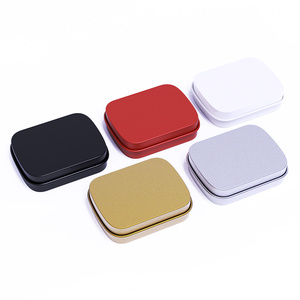 Boîte <span class=keywords><strong>en</strong></span> métal rectangulaire portable personnalisée avec logo, petite, pour bonbons, de qualité alimentaire, avec charnière, vente <span class=keywords><strong>en</strong></span> gros - Product Image 4