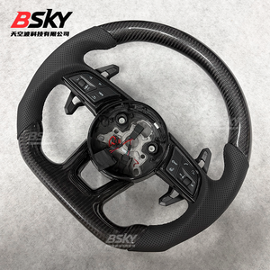 Volant de direction en cuir et fibre de carbone de haute qualité pour <span class=keywords><strong>Audi</strong></span> A3 A5 A6 A6L A4 A4L C8 Q5 Q7 TT RS3 RS4 RS5 S4 S5 B8 B9 - Product Image 5