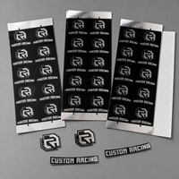 Autocollant métallique personnalisé durable et respirant pour voiture, logo de course, emblème argenté, noir, chromé, étanche