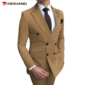 Hot Sale Casual Comfortable Breathable Slim Fit Double Breasted Business Two Piece Wedding Men's Suit