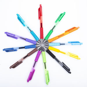 लोगो प्रिंट प्यारा रंगीन कावायी ब्लैक जेल पेन 9/12 टुकड़े नीले 0.5 मिमी रिट्रेटेबल - Product Image 4