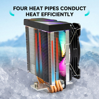 Refroidisseur d'air pour processeur LSH BR500 LS Heatpipe RGB en aluminium avec roulement à billes, silencieux 20dBA, radiateur pour boîtier d'ordinateur, multi-plateformes 1155 1200