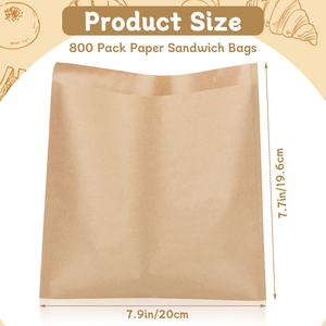 ถุงกระดาษคราฟท์สีน้ำตาลรีไซเคิลได้สำหรับขายส่ง ป้องกันความชื้นและคราบไขมัน สำหรับใส่อาหารกลับบ้าน โลโก้สั่งทำได้ เหมาะสำหรับไก่ทอด - Product Image 5