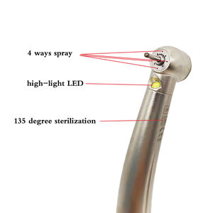 Pieza de mano dental 4 agujeros Cojinete de cerámica en aerosol Max Plus Botón pulsador LED Pieza de mano estándar de alta velocidad Turbina de aire Contra ángulo - Product Image 2